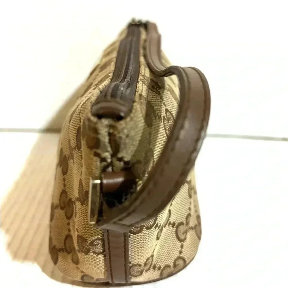 Gucci GG monogram boat pochette top handle neutral s canvas shoulder/ handbag - Picture 5 of 11